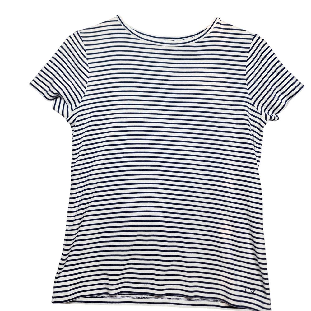 Vineyard Vines Nautical Whale Navy Striped Shirt Size Small